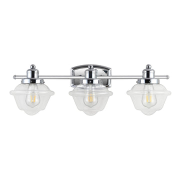 Orleans Iron/Glass schoolhouse LED Vanity Light - JONATHAN Y